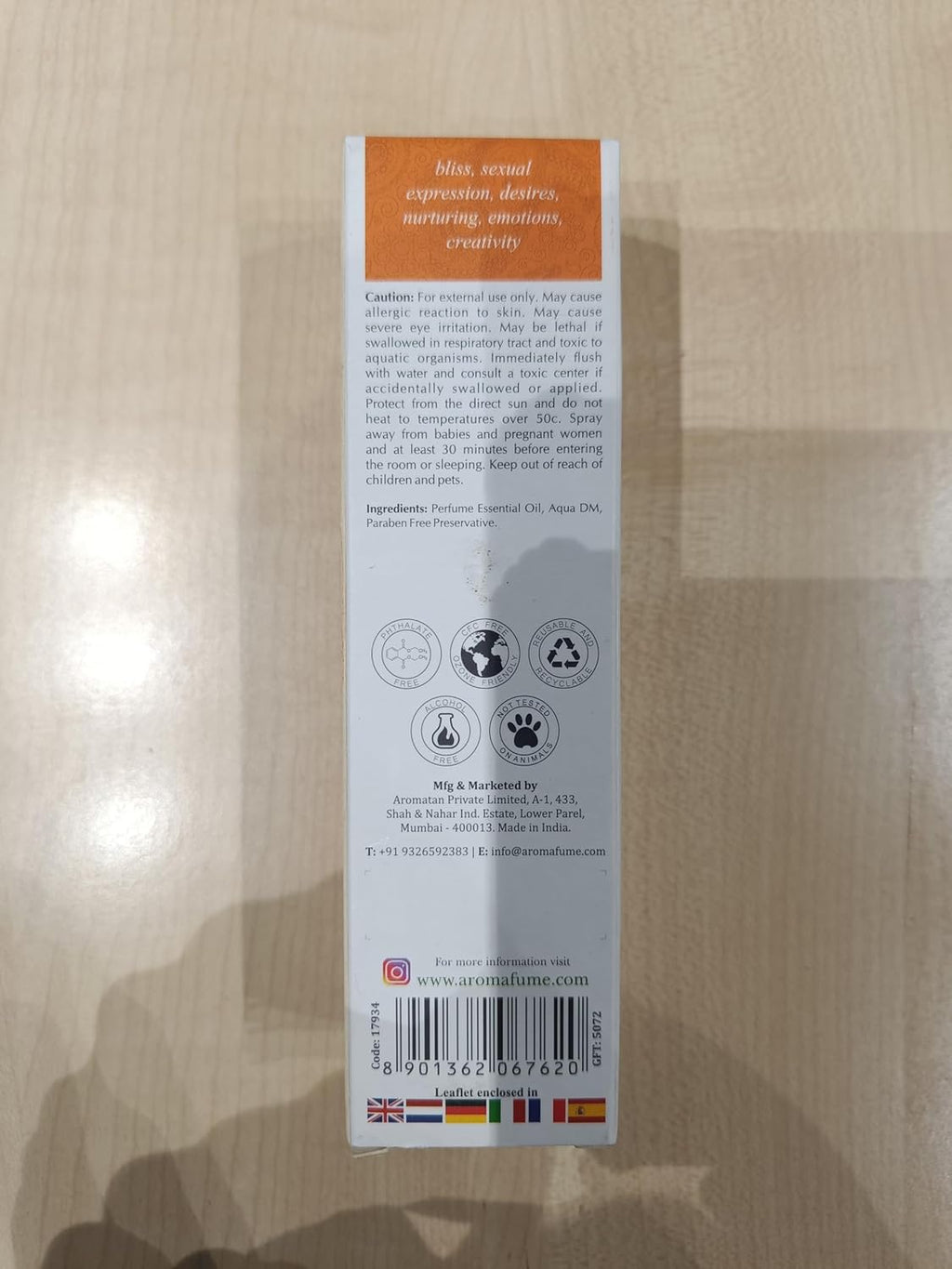 Sacral Chakra Natural Mist by  | 100Ml/3.3 Fl Oz | Swadisthana | Aromatherapy Spray for Chakra Balance | Orange & Patchouli Extracts | Essential Oil Spray for Meditation, Yoga, Reiki