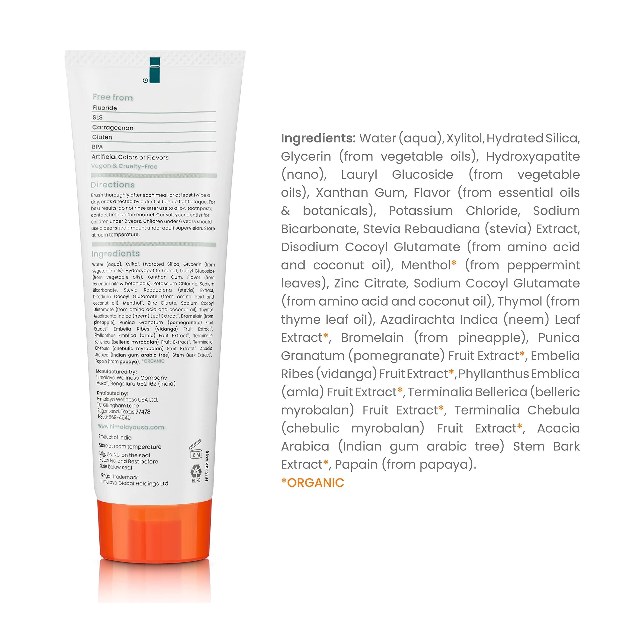 Botanique Whitening + Hydroxyapatite Toothpaste, Mint Flavor, Nano Hydroxyapatite, 4 Oz, 2 Pack