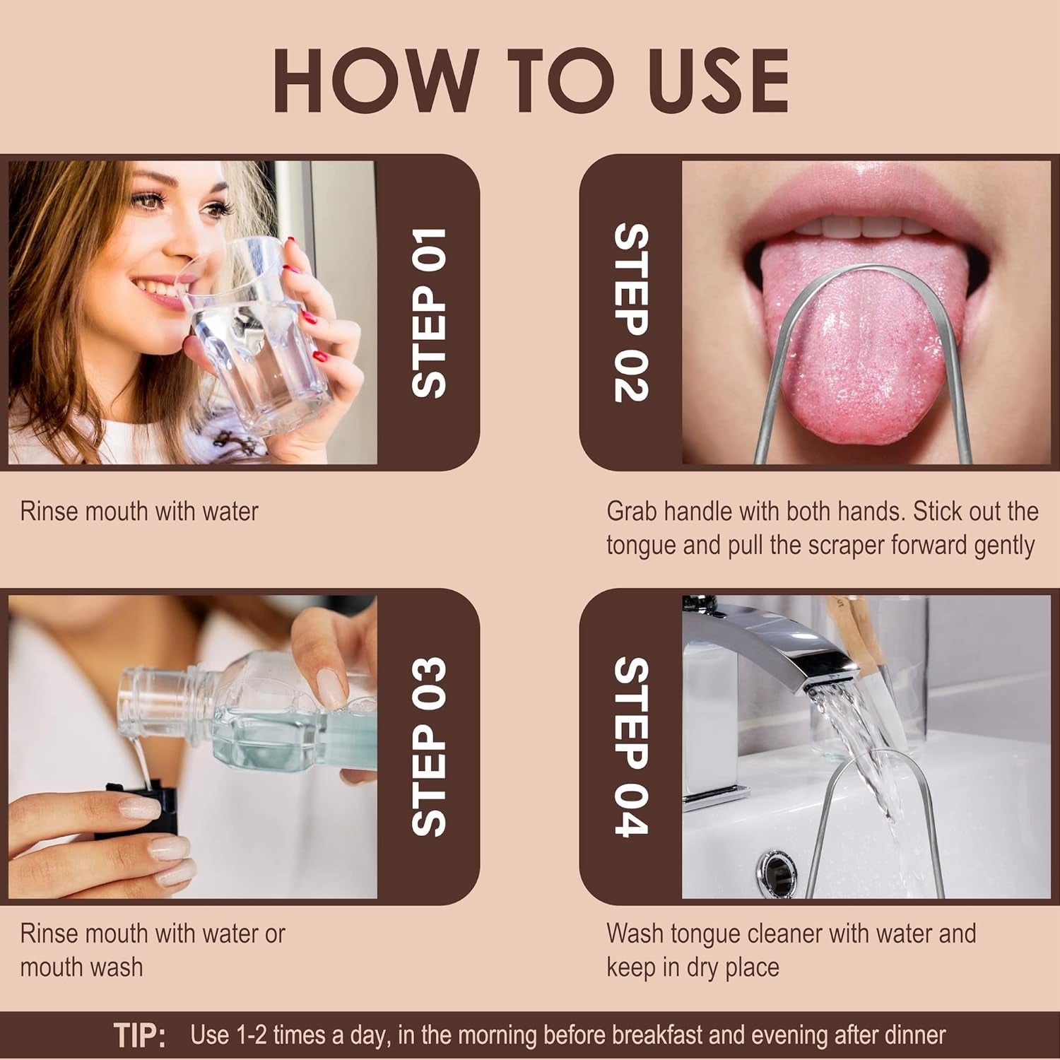 Trulife Tongue Scraper Tongue Cleaner Surgical Grade Stainless Steel (2 Pack), Reduce Bad Breath (Travel Cases Included), Metal Tongue Cleaner, Tongue Scraper for Fresher Breath & Easy to Use