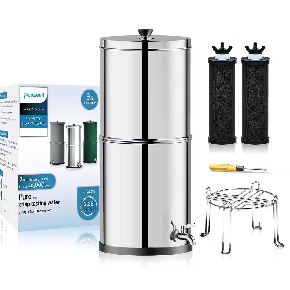 Countertop Water Filter 3-Stage 0.01Μm Ultra-Filtration Gravity Water Filter System, NSF/ANSI 42 and 372 Certification
