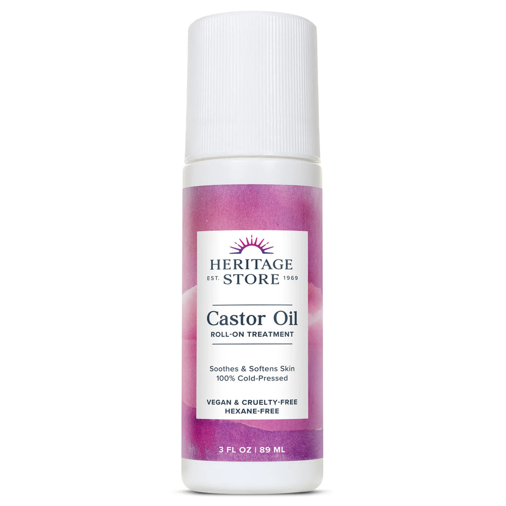 Castor Oil Roll on Nourishing Treatment - Targeted Hydration for Skin Care, Hair Care, Quick and Easy Castor Oil Pack Wrap - Hexane Free, Vegan, Cruelty Free, 60-Day Guarantee, 3Oz