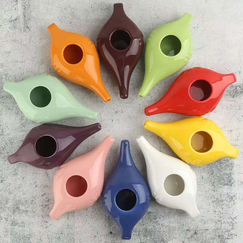 Nasal Irrigation Pot 250Ml - Ceramic Neti Pot for Sinus Congestion, Dust Cleansing & Allergy Care (Bpa-Free) Health