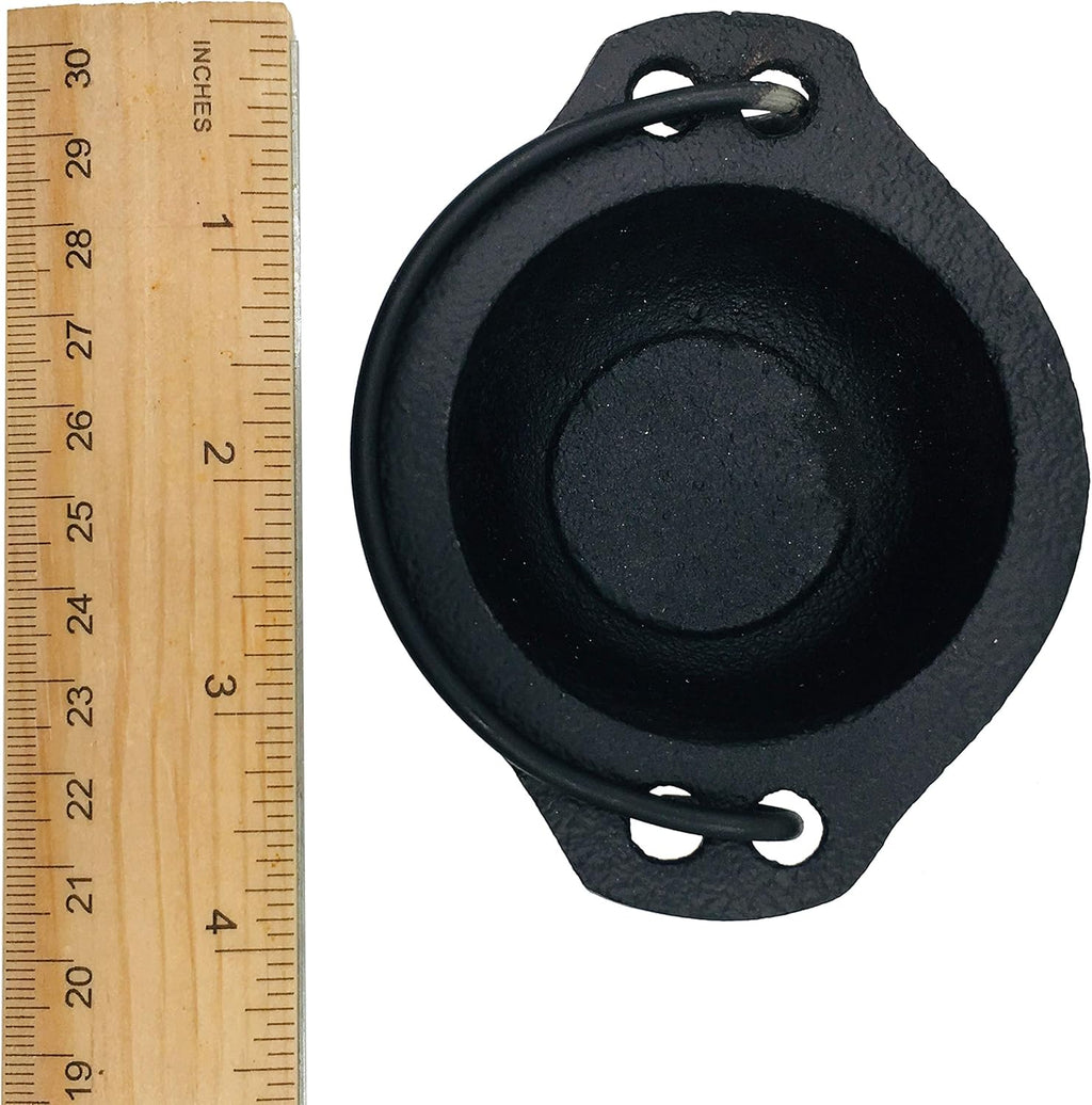 Cast Iron Cauldron with Handles. Perfect for Incense, Rituals, Home Decor, and More - 2.5 Inches Wide