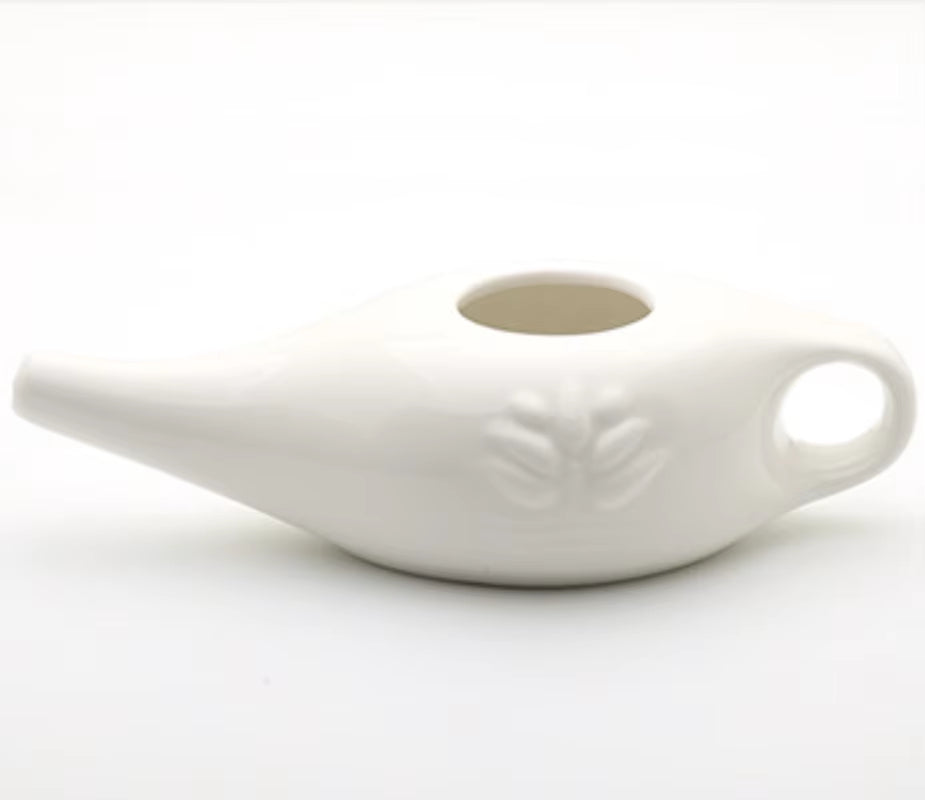 Nasal Irrigation Pot 250Ml - Ceramic Neti Pot for Sinus Congestion, Dust Cleansing & Allergy Care (Bpa-Free) Health